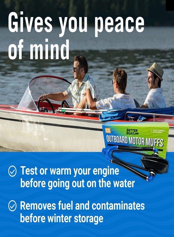 Better Boat Boat Motor Muffs, Outboard & Inboard I/O Engine Flush Kit, Ear Flusher Hose Adapter for Marine Engine Winterizing, Flushing & Warming - Image 3